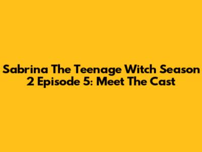 Sabrina The Teenage Witch Season 2 Episode 5: Meet The Cast