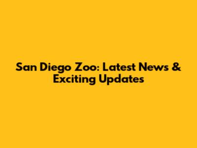 San Diego Zoo: Latest News & Exciting Updates