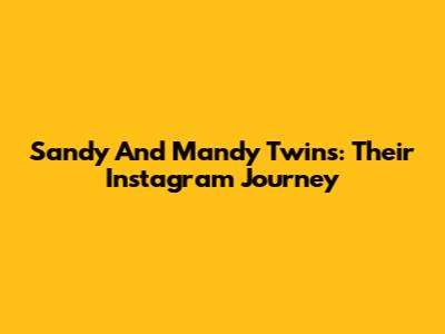 Sandy And Mandy Twins: Their Instagram Journey