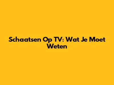 Schaatsen Op TV: Wat Je Moet Weten