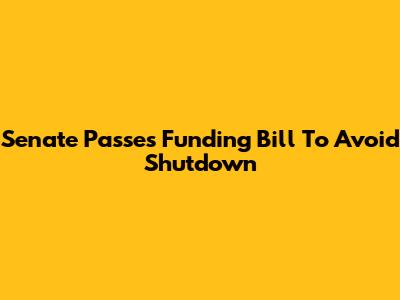 Senate Passes Funding Bill To Avoid Shutdown