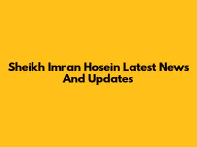 Sheikh Imran Hosein Latest News And Updates
