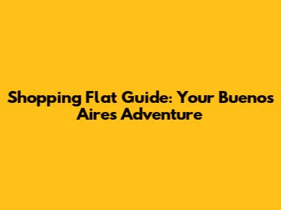 Shopping Flat Guide: Your Buenos Aires Adventure