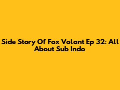 Side Story Of Fox Volant Ep 32: All About Sub Indo