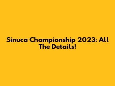 Sinuca Championship 2023: All The Details!