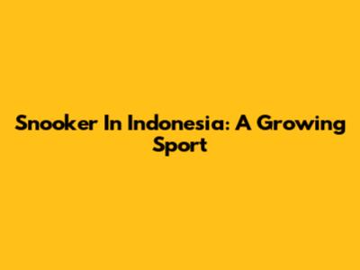 Snooker In Indonesia: A Growing Sport