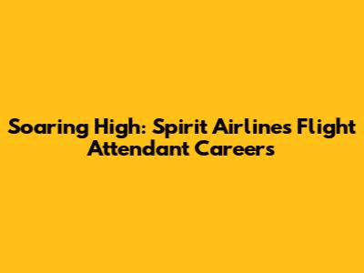 Soaring High: Spirit Airlines Flight Attendant Careers