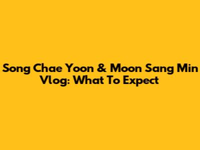 Song Chae Yoon & Moon Sang Min Vlog: What To Expect