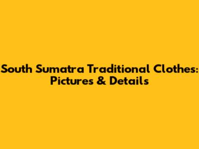 South Sumatra Traditional Clothes: Pictures & Details