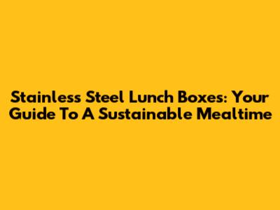 Stainless Steel Lunch Boxes: Your Guide To A Sustainable Mealtime