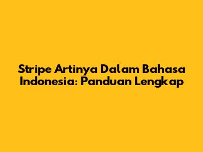 Stripe Artinya Dalam Bahasa Indonesia: Panduan Lengkap
