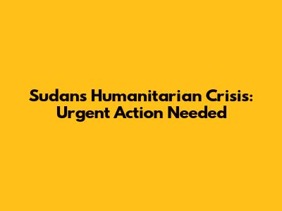 Sudan's Humanitarian Crisis: Urgent Action Needed