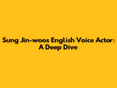 Sung Jin-woo's English Voice Actor: A Deep Dive