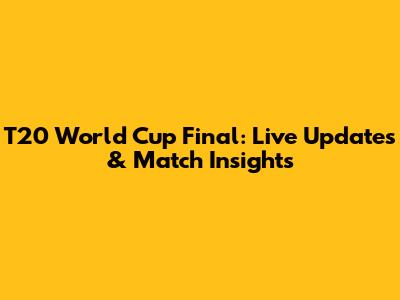 T20 World Cup Final: Live Updates & Match Insights