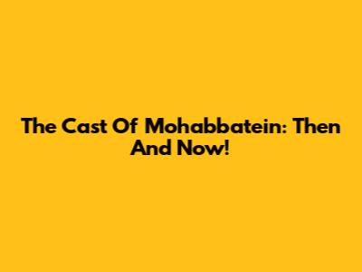 The Cast Of Mohabbatein: Then And Now!