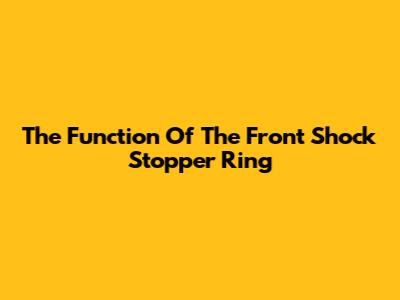 The Function Of The Front Shock Stopper Ring