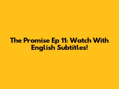 The Promise Ep 11: Watch With English Subtitles!
