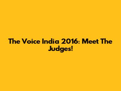 The Voice India 2016: Meet The Judges!