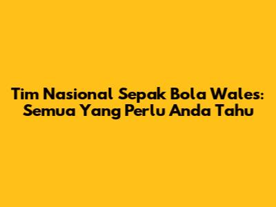 Tim Nasional Sepak Bola Wales: Semua Yang Perlu Anda Tahu