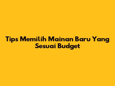 Tips Memilih Mainan Baru Yang Sesuai Budget
