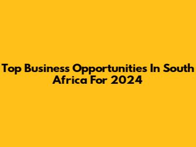 Top Business Opportunities In South Africa For 2024