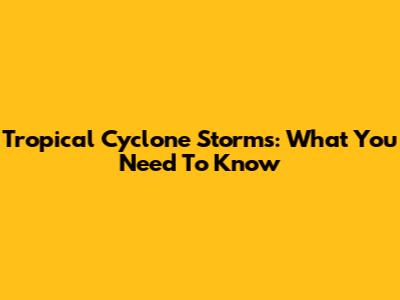 Tropical Cyclone Storms: What You Need To Know