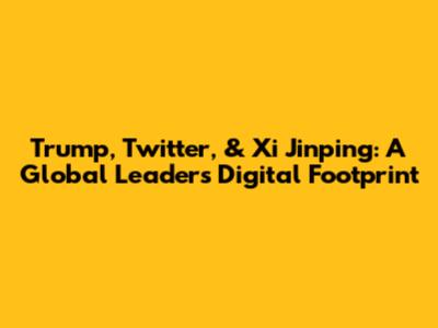 Trump, Twitter, & Xi Jinping: A Global Leaders' Digital Footprint