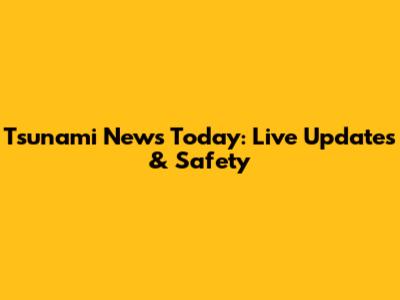 Tsunami News Today: Live Updates & Safety
