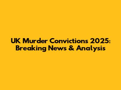 UK Murder Convictions 2025: Breaking News & Analysis