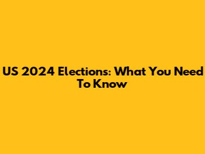 US 2024 Elections: What You Need To Know
