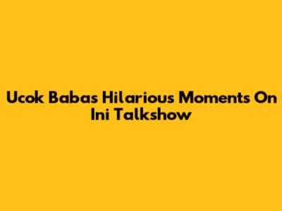 Ucok Baba's Hilarious Moments On Ini Talkshow