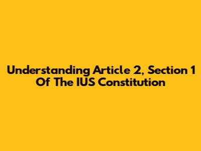 Understanding Article 2, Section 1 Of The IUS Constitution