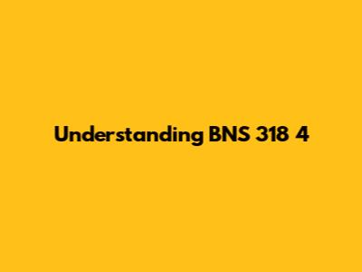 Understanding BNS 318 4