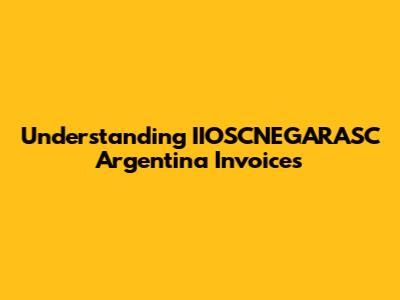 Understanding IIOSCNEGARASC Argentina Invoices