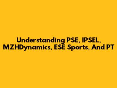 Understanding PSE, IPSEL, MZHDynamics, ESE Sports, And PT