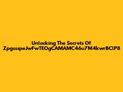 Unlocking The Secrets Of ZpgssspeJwFwTEOgCAMAMC46u7M4kwrBClP8