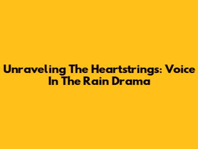 Unraveling The Heartstrings: Voice In The Rain Drama