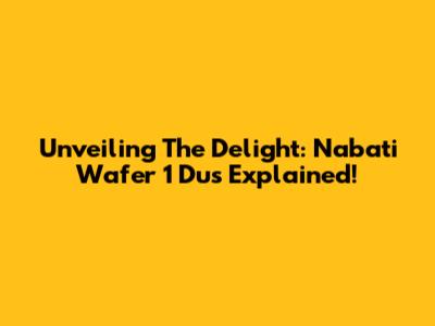 Unveiling The Delight: Nabati Wafer 1 Dus Explained!