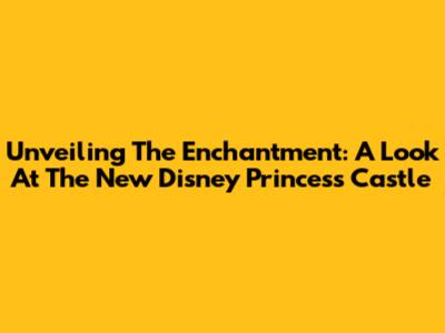 Unveiling The Enchantment: A Look At The New Disney Princess Castle