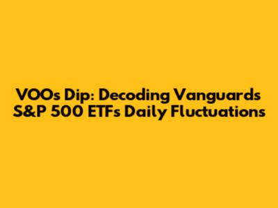 VOO's Dip: Decoding Vanguard's S&P 500 ETF's Daily Fluctuations