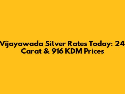 Vijayawada Silver Rates Today: 24 Carat & 916 KDM Prices