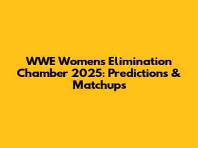 WWE Women's Elimination Chamber 2025: Predictions & Matchups