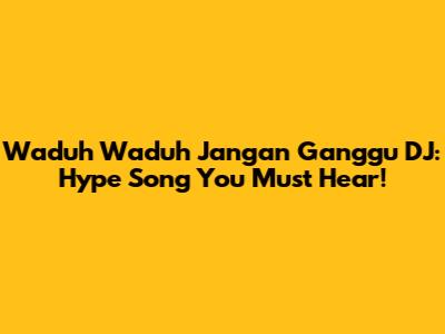 Waduh Waduh Jangan Ganggu DJ: Hype Song You Must Hear!