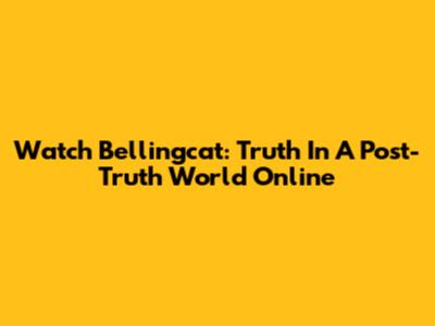 Watch Bellingcat: Truth In A Post-Truth World Online