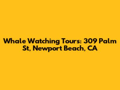 Whale Watching Tours: 309 Palm St, Newport Beach, CA