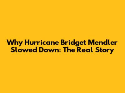 Why Hurricane Bridget Mendler Slowed Down: The Real Story