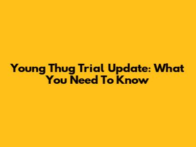 Young Thug Trial Update: What You Need To Know