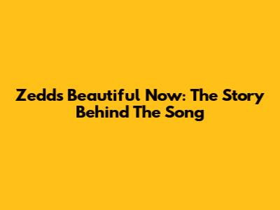 Zedd's Beautiful Now: The Story Behind The Song