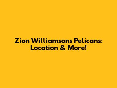 Zion Williamson's Pelicans: Location & More!