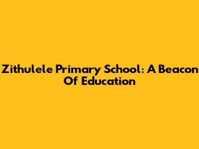 Zithulele Primary School: A Beacon Of Education